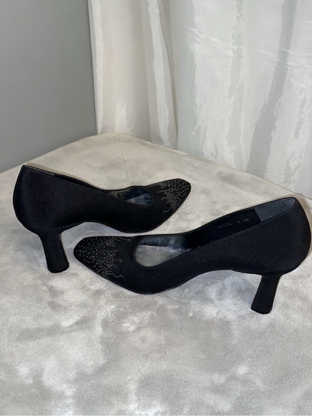 Stuart Weitzman Square Rhinestone Accent Pumps